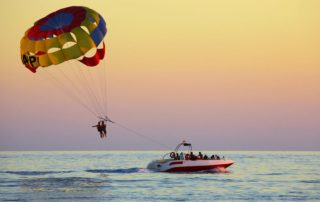 People parasailing in Fort Lauderdale.